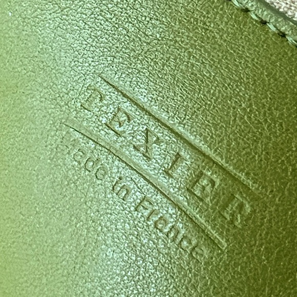 Texier France Leather Retro Avocado Green and Brown Envelope Style Backpack RARE - Picture 14 of 15